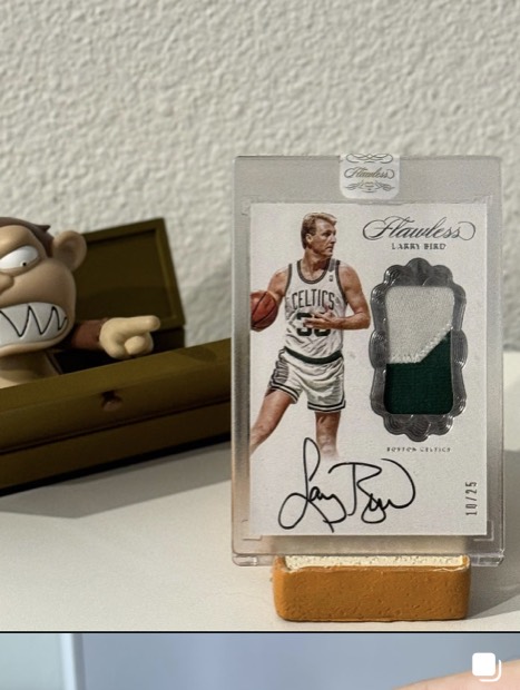 Larry Bird — Patch autograph, Panini Flawless