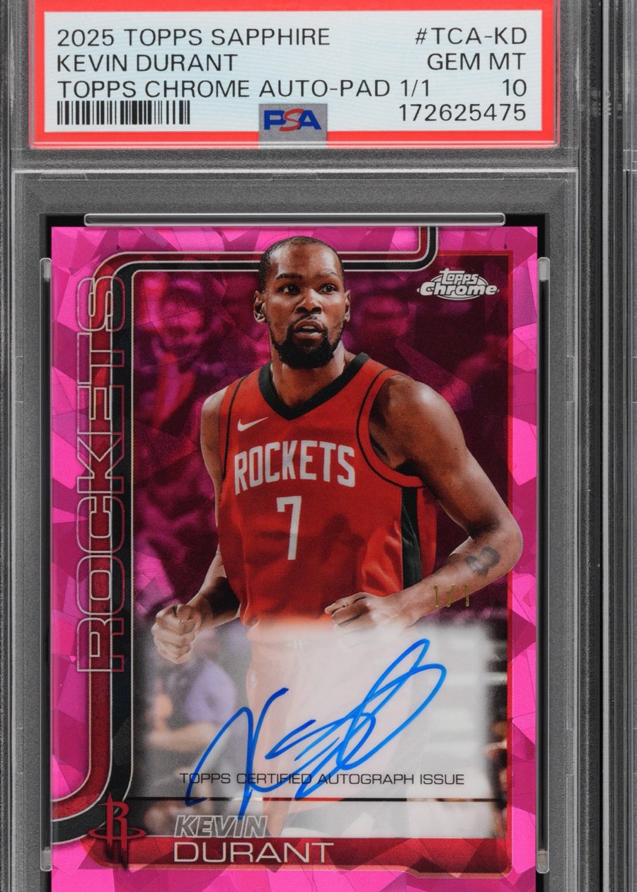Kevin Durant — Chrome auto patch 1/1, 2025 Topps Sapphire