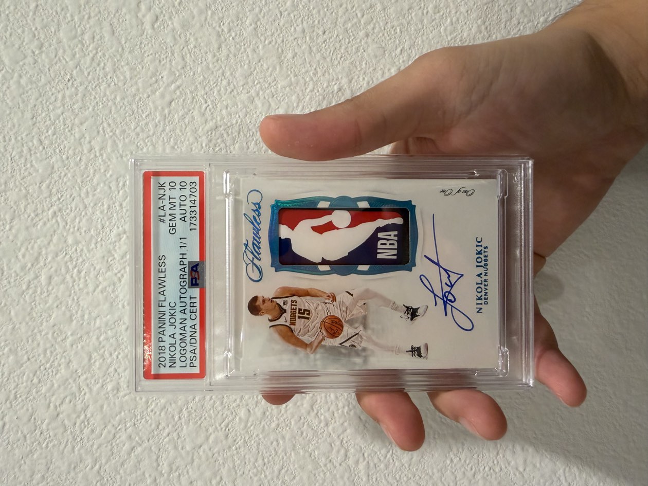 Nikola Jokic — Logoman autograph 1/1, 2018 Panini Flawless